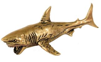 Cápa. réz figura, szépen kidolgozott 17 cm
