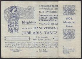 1904 Fővárosi Szegénygyermek Egylet szecessziós belépőjegy és műsor merített papíron