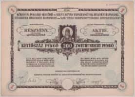 1940. Budapest "Kőbányai Polgári Serfőző és Szent István Tápszerművek Részvénytársaság" ré...
