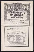 cca 1910 Bécs Raimund-Theater 2 db szép műsorfüzet HUNGARIKA/ Program booklets
