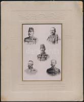 1904 Koncz Endre a 8. honvéd gyalogezred parancsnoka és tiszt társai. Fotó díszes paszpartuban 20x24...