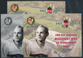 2025 100 éve született Buzánszky Jenő 3 db-os emlékív garnitúra, 0011 sorszámmal