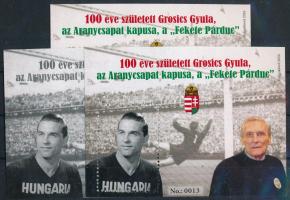 2026 100 éve született Grosics Gyula 3 darabos emlékív garnitúra, 0013 sorszámmal