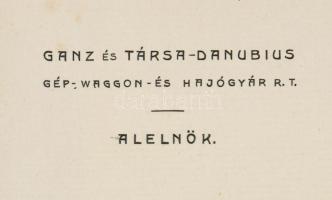 cca 1920-1930 Ganz és Társa-Danubius Gép-, Waggon- és Hajógyár Rt. alelnöke fejléces, vízjeles levél...