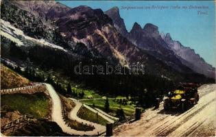 1913 Passo Rolle, Rollepass (Südtirol); Serpentinen / road with automobile (EK)