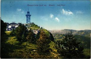 1913 Penegal (Mendel, Südtirol), Penegal-Kulm / mountain peak with lookout tower and tourist house