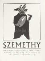 1987 Szemethy Imre, Újpest Galéria, kiállítási plakát, papír, jelzés nélkül, feltekerve. 69x49,5 cm