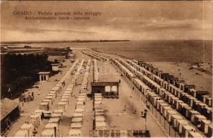 Grado, Veduta generale della spiaggia, Ammassamento tende-capanne / beach