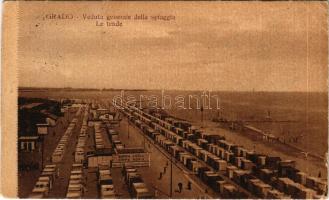 1926 Grado, Veduta generale della spiaggia, Le tende / beach (EB)