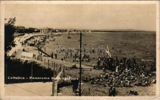 1928 Cattolica, Panorama della spiaggia / beach (EK)