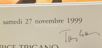 1999 Csernus, Galerie Patrice Trigano, Párizs, kiállítási plakát Csernus Tibor autográf aláírásával,...