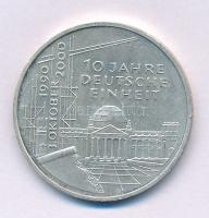 Németország 2000D 10M Ag "Az újraegyesítés 10. évfordulója" T:UNC,AU
Germany 2000D 10 Mar...