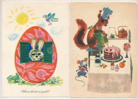 17 db MODERN grafikai képeslap (Képzőművészeti Alap) / 17 modern graphic postcards