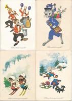 11 db MODERN grafikai üdvözlőlap (Képzőművészeti Alap) / 11 modern graphic art postcards