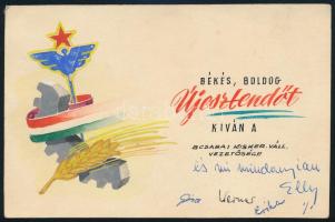 Újévi üdvözlet, kézzel festett