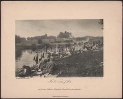 cca 1915-1920 Az Érdekes Újság 3 db háborús képe: "Hirt hoz a léggömb", "Fürdés orosz...
