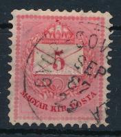 1881 Színesszámú 5kr "GYŐR-SÖV(ÉNYHÁZA)" a bélyegzőben téves dátum