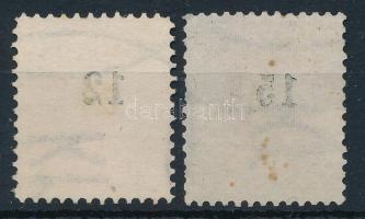 1889 12kr + 15kr az értékszám gépszínátnyomatával