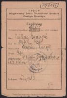 1944 Bejelentés zsidó vagyonról, 2 db + DEGOB segélylap