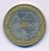 Franciaország 1994. 20Fr tri-metal Al-Br-Ni-Cu "Pierre de Coubertin - 100 éves a Nemzetközi Oli...