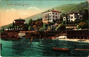 1914 Lovran, Laurana, Lovrana; Pension Splendid / hotel, beach (fa)