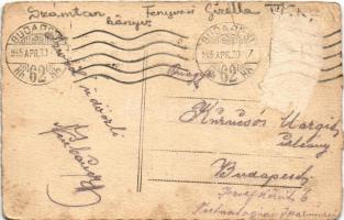 1915 Pilóta repülőgéppel / WWI Austro-Hungarian military art postcard (Rb)