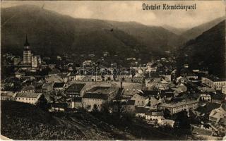 1907 Körmöcbánya, Kremnitz, Kremnica; látkép, zsinagóga. Paxner J. és Biron H. kiadása / general vie...