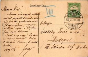 1909 Vihnye, Vihnyefürdő, Kúpele Vyhne; Részlet az alsó parkból, szökőkút. Joerges kiadása / park, f...