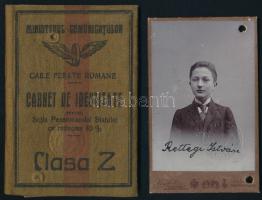 1914 Rettegi István portréja, vizitkártya Naschitz László (Lugos és Karánsebes) műterméből, hidegpec...