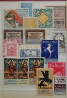 103 db régi magyar levélzáró 1900-tól berakóban ill. dossziéban közte ívek, csíkok