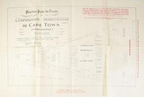1904-1905 Ipari kiállítás Fokváros (Cape Town) térképe, hajtott, kis szakadásokkal, 50×75 cm