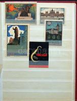 103 db régi magyar levélzáró 1900-tól berakóban ill. dossziéban közte ívek, csíkok