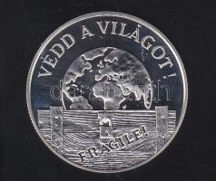 1994 1000Ft Ag "Védd világot" T:PP eredeti MNB díszdobozban, tanusítvánnyal!