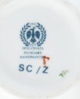 Hollóházi áttört bonbonniere. Kézzel festett, jelzett, hibátlan m: 12 cm