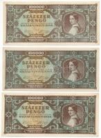 1945. 100.000P (3x, egyik világosabb színű hátlap-változattal) T:XF
Adamo P24
