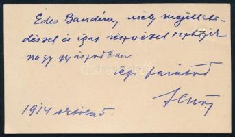 1914 Karafiáth Jenő (1883-1952) későbbi államtitkár, vallás- és közoktatásügyi miniszter, Budapest f...