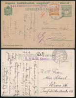 1916-1918 6 db tábori posta levelezőlap K.u.K. bélyegzéssel, köztük ritkák