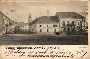 1902 Csáktornya, Cakovec; Zrínyi tér és szálloda. Fischel Fülöp (Strausz Sándor) kiadása / square an...