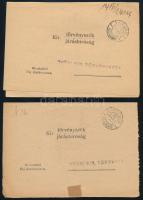 1943-1945 10 db küldemény bérmentesítés nélkül, köztük tértivevény, nyomtatvány, kézbesítési bizonyí...