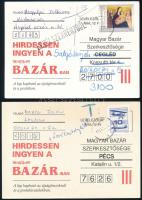 1987-1997 11 db portózott hirdetéses levelezőlap