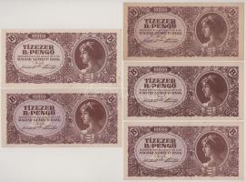 1946. 10.000BP (5x, egyiken "Dunántúli Éremgyűjtők Napja - Keszthely, 1974. május 26." fel...
