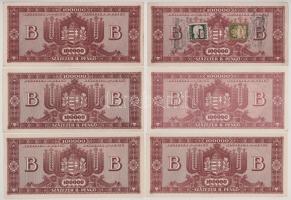1946. 100.000BP (6x, egyiken 200.000.000.000P és 50BP postabélyeg, illetve két "100 éves a magy...