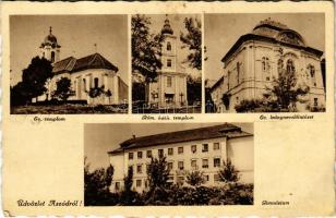 1941 Aszód, Evangélikus templom, Római katolikus templom, Evangélikus leánynevelőintézet, Gimnázium ...