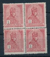 1913 Turul 1K négyestömb álló vízjellel (12.000)