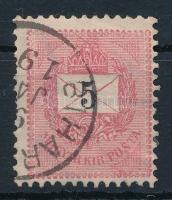 1889 5kr a koronán a kereszt meghosszabbítva + jobb alsó háromszögnél vésetjavítás