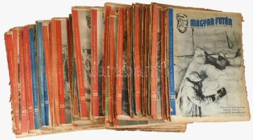 1941-1943 A Magyar futár c. képes, háborús propaganda magazin 89 !! db száma. Nagyrészt jó állapotba...