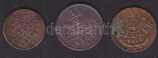 Ausztria/magyar verdejel 1816B 1/4Kr + 1851B 1/2Kr T:3 kis ph. + 1851B 1/4Kr T:3