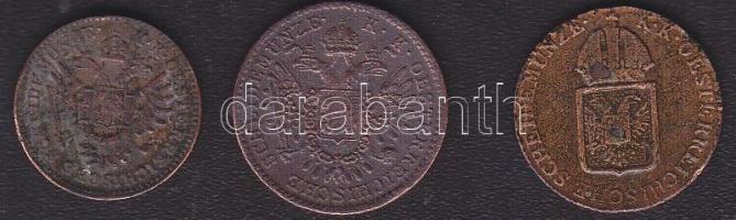 Ausztria/magyar verdejel 1816B 1/4Kr + 1851B 1/2Kr T:3 kis ph. + 1851B 1/4Kr T:3