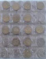 Vegyes magyar Forint érmetétel berakóalbumban, közte 1947. 5Ft Ag "Kossuth" (2x) + 1992-19...
