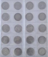 Vegyes magyar Forint-Fillér érmetétel berakóalbumban, közte 1947. 5Ft Ag "Kossuth" (3x) T:...